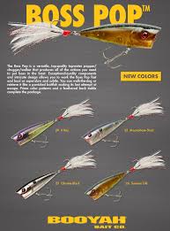 Booyah Boss Pop 2019 New Colors Chart Topwater Lures Bait
