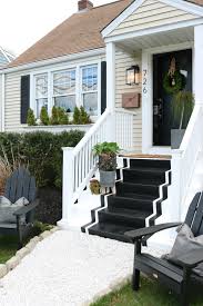 On this great occasion, i would like to share about front door steps ideas. Front Porch Spring Reveal With Painted Steps Nesting With Grace