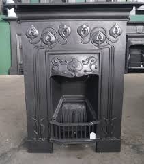 Antique Art Nouveau Cast Iron Fireplace