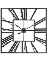 large square black skeleton clock hodsons