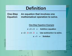 Definition Equation Concepts One Step