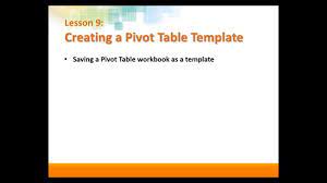 pivot table templates in excel 2016