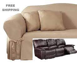 reclining sofa slipcover cotton taupe