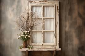 Vintage Charm Rustic Window Frame Wall