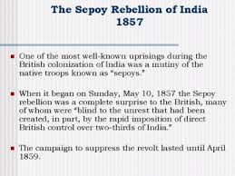 PPT – The Sepoy Rebellion of India 1857 PowerPoint presentation | free to  view - id: 834d6-ZDc1Z