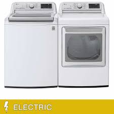 A matching washer and dryer look pretty together but they do not always make a great couple. Lg 5 5 Cu Ft Wi Fi Enabled Top Load Washer With Turbowash3d And 7 3 Cu Ft Wi Fi Enabled Electric Dryer Costco