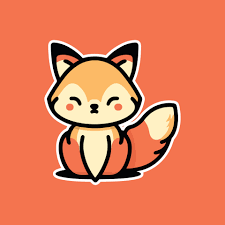 cute cartoon fox funny red fox for