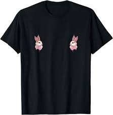 Amazon.com: Happy Easter Bunny Pink Rabbit Women Breasts Sexy Gift T-Shirt  : Clothing, Shoes & Jewelry