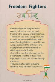 10 lines on freedom fighters for