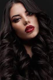 beautiful brunette model curls clic