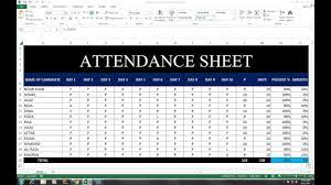 36 attendance sheet on excel with