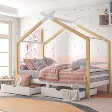 3 Ft Single Bed Frame Kid House Bed