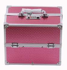aluminium pink makeup box rectangular