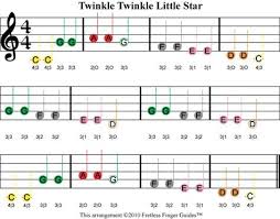 Color Coded Free Violin Sheet Music For Twinkle Twinkle