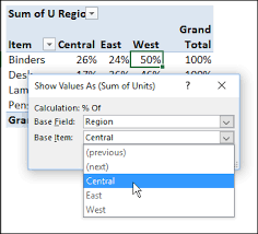excel pivot table show values as easy