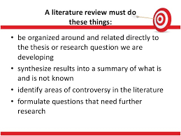 Example of an analytical thesis statement     Literature Review Organization