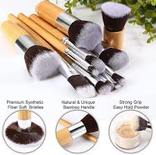 bamboo makeup brush set of 11 natural