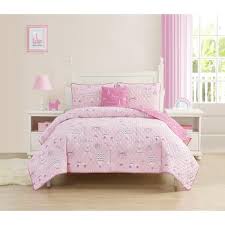 Alex Bella Dreaming Of Paris Cotton Reversible Quilt Set Pink Twin