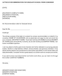 Graduate School Recommendation Letter Sample Letters And