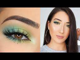 pastel blue green smokey eye spring