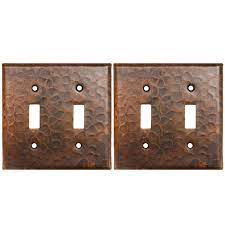 Hammered Copper Toggle Switch Plate