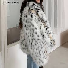 Shaggy Tuscan Cat Leopard Fur Jacket