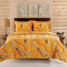 Camo Rooms And Orange Bedding