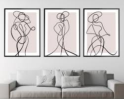 Art Print Set Of 3 Dusky Pink Wall Art