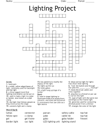 lighting project crossword wordmint
