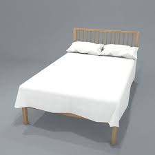 3d model small double bed with white