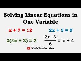 Linear Equations Algebra You