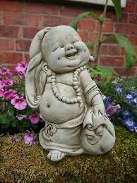 Stone Garden Smiling Baby Monk Buddha