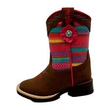 Blazin Roxx Western Boots Girls Camilla Striped Flower Brown 4419844