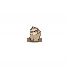 cute sloth winking eye cartoon icon