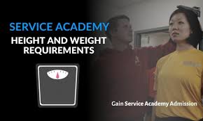 service academy height and weight