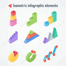 Isometric 3d Vector Charts Pie Chart Donut Chart Layers Graphs