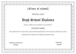 High School Graduation Certificate Template Diploma Completion