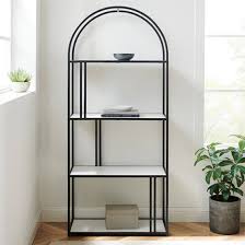 Langley Metal Arched Bookcase With 4