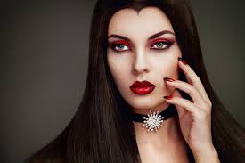 halloween vire woman makeup stock