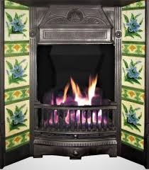 Antique Flower Victorian Fireplace Tile Set