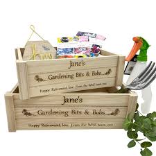 Personalised Garden Crate Box Engraved