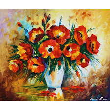 red flowers painting directly by the