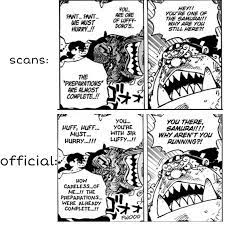 There is a pretty noticable change between The Official Scans and the  unofficial scans This chapter [1041] : r/OnePiece