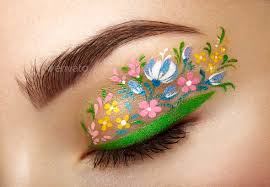 eye makeup with a flowers stock