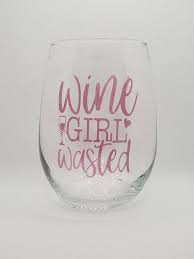 Wine Girl Wasted Stemless Wine Glass