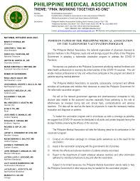 The position paper is a form of writing used in academic and professional contexts that summarizes the writer's arguments supporting a certain note the following example of an outline of a position paper: Philippine Medical Association