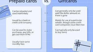prepaid cards vs gift cards what s