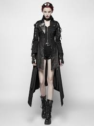 Leather Gothic Trench Coat For Women