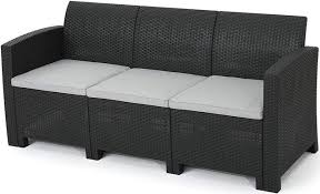 Seater Faux Wicker Rattan Style Sofa