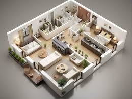 ai generated 3d floor plan of an open